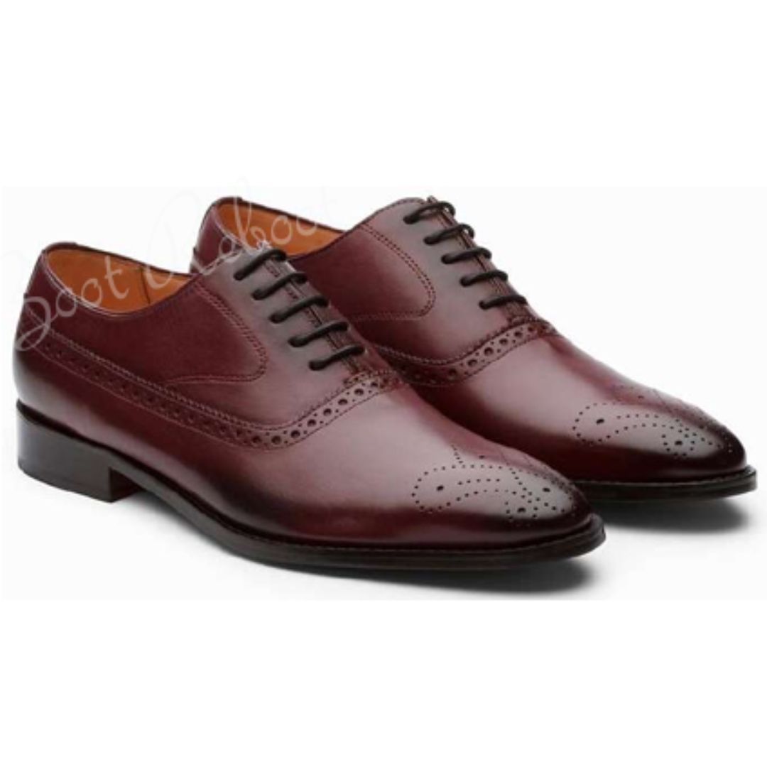 Leather Medallion Oxfords Shoes
